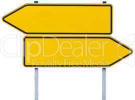 german direction signs with clipping path