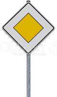 traffic sign: right of way (with clipping path)