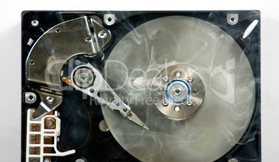 Hard disk drive with smoke