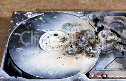 electrofused hard disk drive in close up