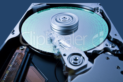 hard disk drive with data in extreme perspective