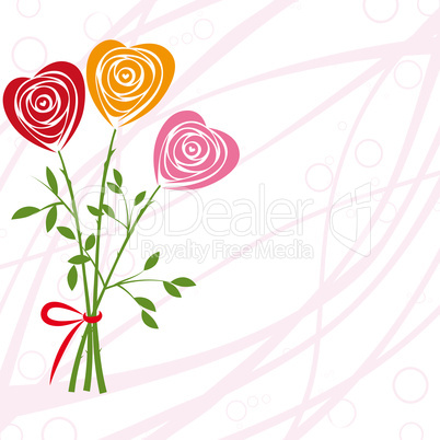 Flower background with rose like heart.