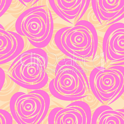 Heart rose pattern. Seamless background