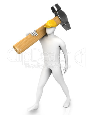 Man with huge hammer