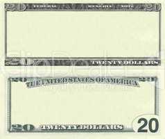 Clear 20 dollar banknote pattern