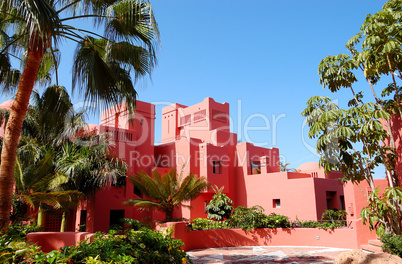 Building of the oriental style luxury hotel, Tenerife island, Sp