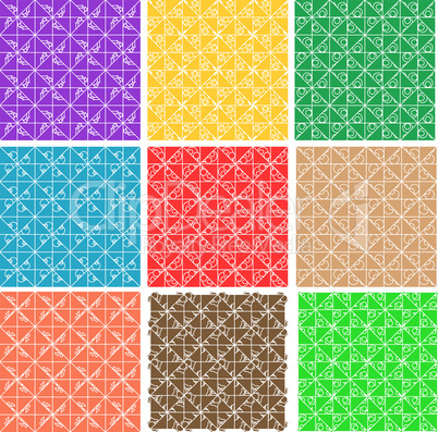 set ornate seamless pattern background vector