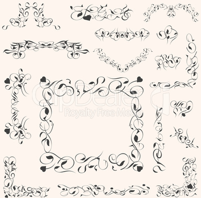 vector set calligraphic vintage design elements decoration