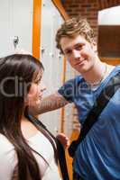 Portrait of a young man flirting with his girlfriend