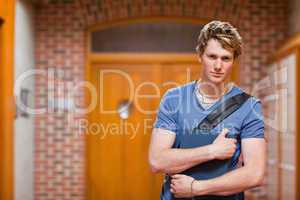 Handsome student with a book