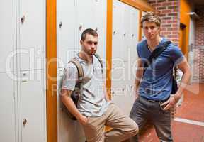 Handsome students standing up