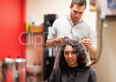 Man combing hair