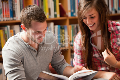 Students reading a book