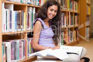 Happy student with a book