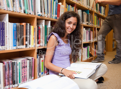 Cute student with a book