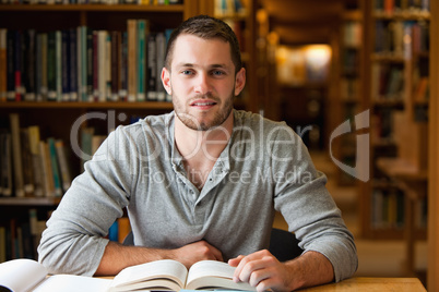 Male student working