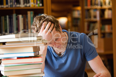 Studious man reading