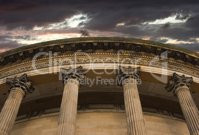 Storm clouds over bank