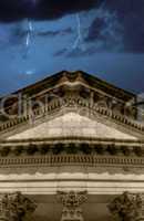 Lightning strikes over banking institution