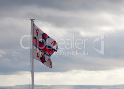 RLNI Flag on cloudy day
