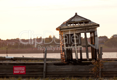 Old abandoned shack by Mersey