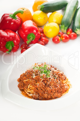 spaghetti pasta with bolognese sauce