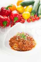 spaghetti pasta with bolognese sauce