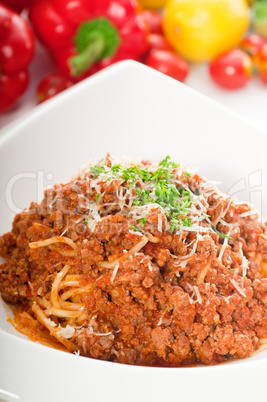 spaghetti pasta with bolognese sauce