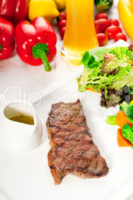 juicy BBQ grilled rib eye ,ribeye steak and vegetables