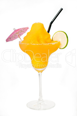 frozen mango margarita daiquiri isolated on white