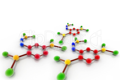 3d Model of a molecule from color spheres