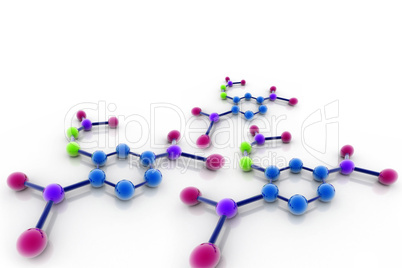 3d Model of a molecule from color spheres