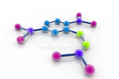 3d Model of a molecule from color spheres