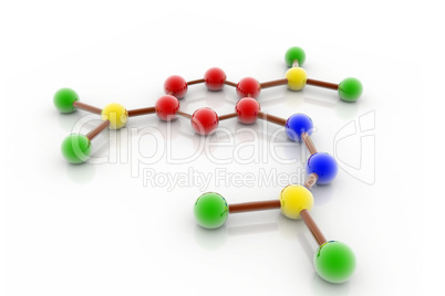 3d Model of a molecule from color spheres
