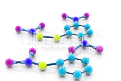 3d Model of a molecule from color spheres