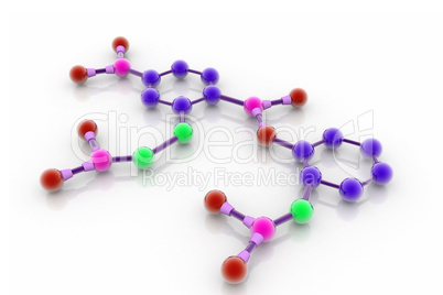 3d Model of a molecule from color spheres