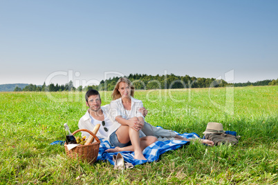 Picnic - Romantic couple in sunny meadows