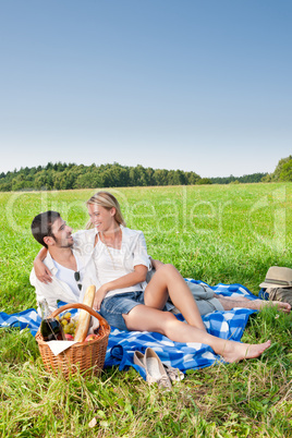 Picnic - Romantic couple in sunny meadows
