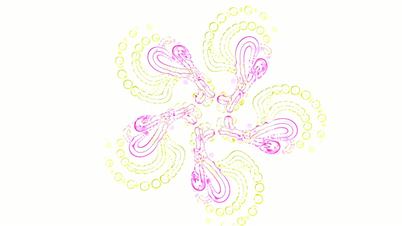 crystal glass flower mandala fancy pattern,plant vines growing,rotation ribbon and particles chain,swirl profiled microbe and jellyfish,cells and plankton.