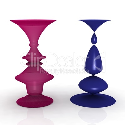 Lila und blaue Vase