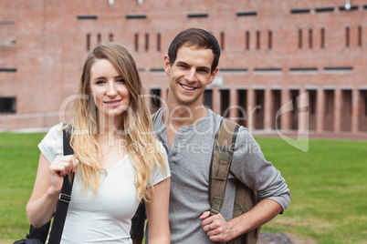 Cute student couple posing