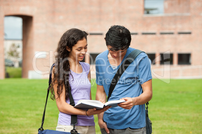 Couple reading a book