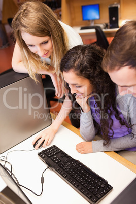 Portrait of a students using a computer