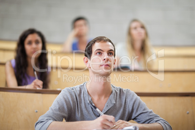 Students listening during a lecture