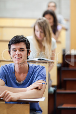 Portrait of a young student during examination