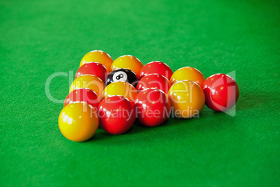 Close up of billiard balls