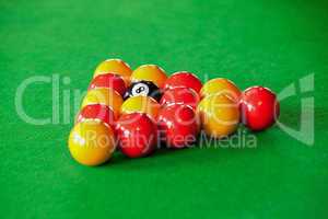 Close up of billiard balls