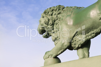 A bronze statue of a lion St. Petersburg