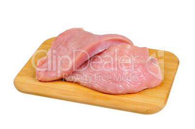 Turkey meat on a wooden board