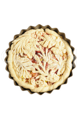 Pie with decorative ornaments